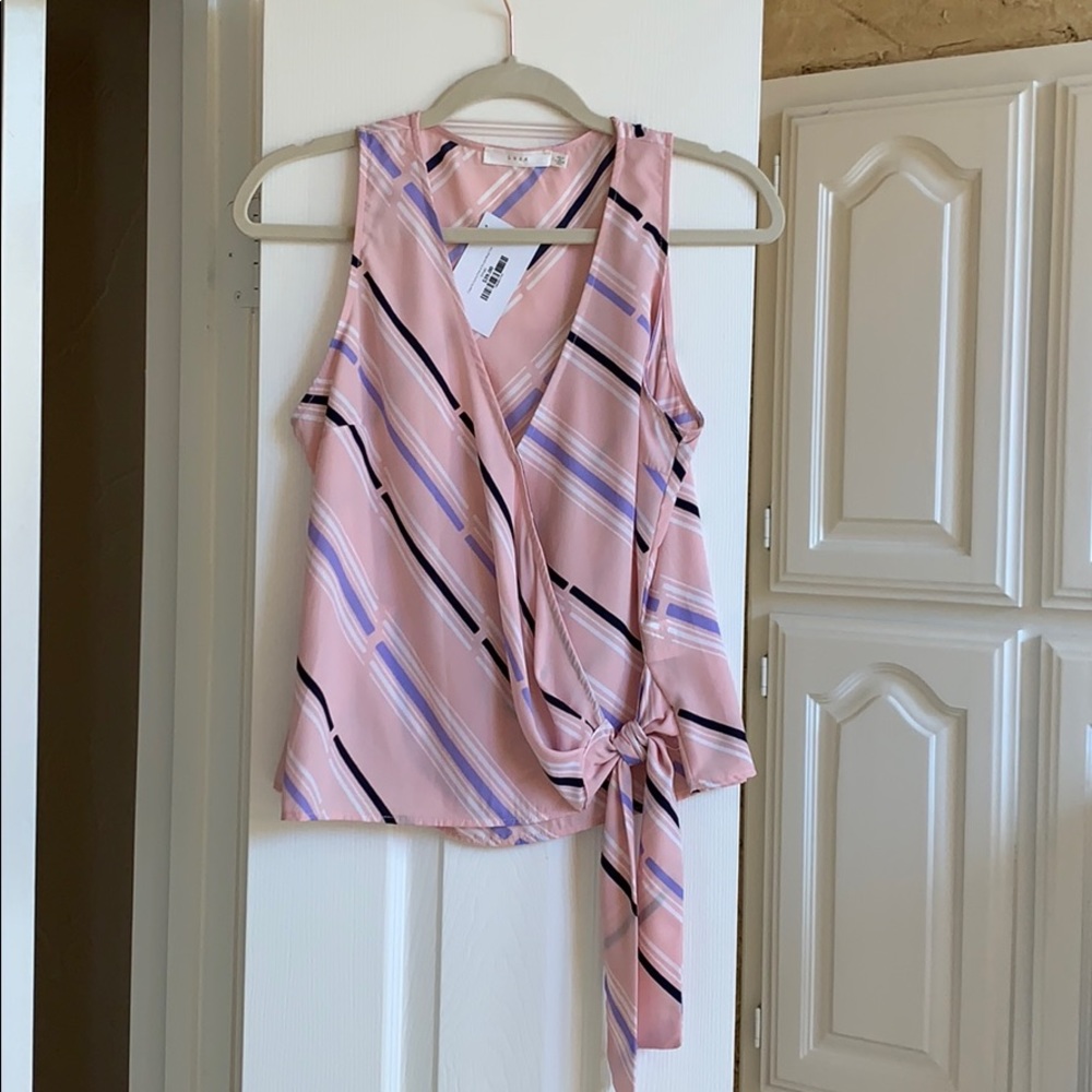 Striped Sleeveless Blouse